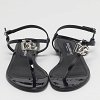 DG Logo Black Patent Leather Thong Flats thumbnail 2