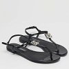 DG Logo Black Patent Leather Thong Flats thumbnail 3