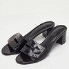 View Black Patent Leather Slide Sandals thumbnail 2