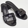 View Black Patent Leather Slide Sandals thumbnail 5
