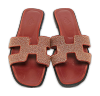 Oran Burgundy Texture Suede Flat Slide thumbnail 0