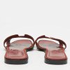Oran Burgundy Texture Suede Flat Slide thumbnail 5