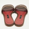Burgundy Monogram Embossed Leather Flat Slide Sandals thumbnail 7