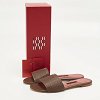 Burgundy Monogram Embossed Leather Flat Slide Sandals thumbnail 12