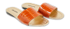 Brown Croc Embossed Leather Flat Slide thumbnail 5