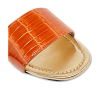 Brown Croc Embossed Leather Flat Slide thumbnail 7