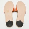Brown Croc Embossed Leather Flat Slide thumbnail 10