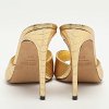 Gold Metallic Faux Croc Effect Leather Slide Sandals thumbnail 1