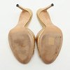 Gold Metallic Faux Croc Effect Leather Slide Sandals thumbnail 3