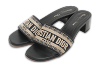 Dway Logo Embroidered Blue/Beige Fabric Slide Sandals thumbnail 3