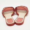 Red Laser Cut Leather Tattoo Peep Toe Slides thumbnail 5