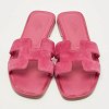 Oran Pink Suede Flat Slide thumbnail 4