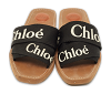 Woody Black Canvas Flat Slides thumbnail 6
