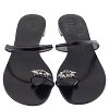 GIU Black Leather Crystal Embellished Toe Ring Flats Size 38 thumbnail 4