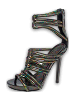 Multicolor Oil Slick Texture Leather Gladiator Sandals thumbnail 5
