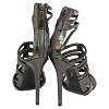 Multicolor Oil Slick Texture Leather Gladiator Sandals thumbnail 6