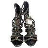 Multicolor Oil Slick Texture Leather Gladiator Sandals thumbnail 8