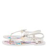 White Jelly Logo Charm Sunny Thong Flat Sandals thumbnail 0