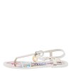 White Jelly Logo Charm Sunny Thong Flat Sandals thumbnail 5