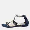 Blue Denim Jewel Embellished Strappy Flat Sandals thumbnail 3