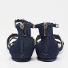 Blue Denim Jewel Embellished Strappy Flat Sandals thumbnail 6