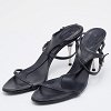 Black Leather Ankle Strap Sandals thumbnail 4