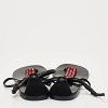GIU Black Suede and Leather Crystal Embellished T-Strap Flat Sandals Size 40 thumbnail 1