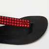 GIU Black Suede and Leather Crystal Embellished T-Strap Flat Sandals Size 40 thumbnail 3