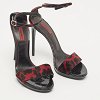 Black/Red Leopard Print Calf Hair Ankle Strap Sandals thumbnail 5
