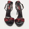 Black/Red Leopard Print Calf Hair Ankle Strap Sandals thumbnail 7