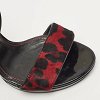 Black/Red Leopard Print Calf Hair Ankle Strap Sandals thumbnail 1