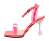 Neon Pink PVC and Patent Leather French Bow Square Sandals thumbnail 0
