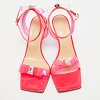 Neon Pink PVC and Patent Leather French Bow Square Sandals thumbnail 2