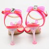Neon Pink PVC and Patent Leather French Bow Square Sandals thumbnail 5