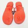 Orange Jelly Bow Thong Flat Sandals thumbnail 1