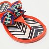 Orange Jelly Bow Thong Flat Sandals thumbnail 2