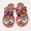 Orange Jelly Bow Thong Flat Sandals thumbnail 4