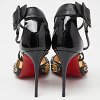 Black & Patent Leather Suzanna Spikes Leo Ankle Cuff Sandals thumbnail 6
