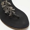 Black Satin Embellished Thong Flat Sandals thumbnail 4