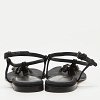 Black Satin Embellished Thong Flat Sandals thumbnail 7