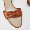 Brown Leather Open Toe Slide Sandals thumbnail 3