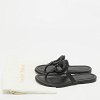 Black Leather Hana Flat Slides thumbnail 2