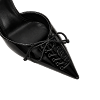 BLACK PATENT LACE 70 MULES thumbnail 1