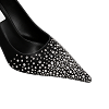 BLACK SATIN CRYSTALS 90 PUMPS thumbnail 1