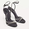 Black Suede Crystal Embellished Dahlia Sandals thumbnail 1