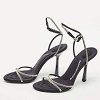 Black Suede Crystal Embellished Dahlia Sandals thumbnail 3
