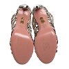 Aquazzura Beige/Brown Python Embossed Leather Knockout Sandals Size 37.5 thumbnail 4