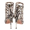 Aquazzura Beige/Brown Python Embossed Leather Knockout Sandals Size 37.5 thumbnail 5