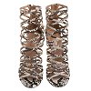 Aquazzura Beige/Brown Python Embossed Leather Knockout Sandals Size 37.5 thumbnail 6