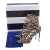 Aquazzura Beige/Brown Python Embossed Leather Knockout Sandals Size 37.5 thumbnail 3